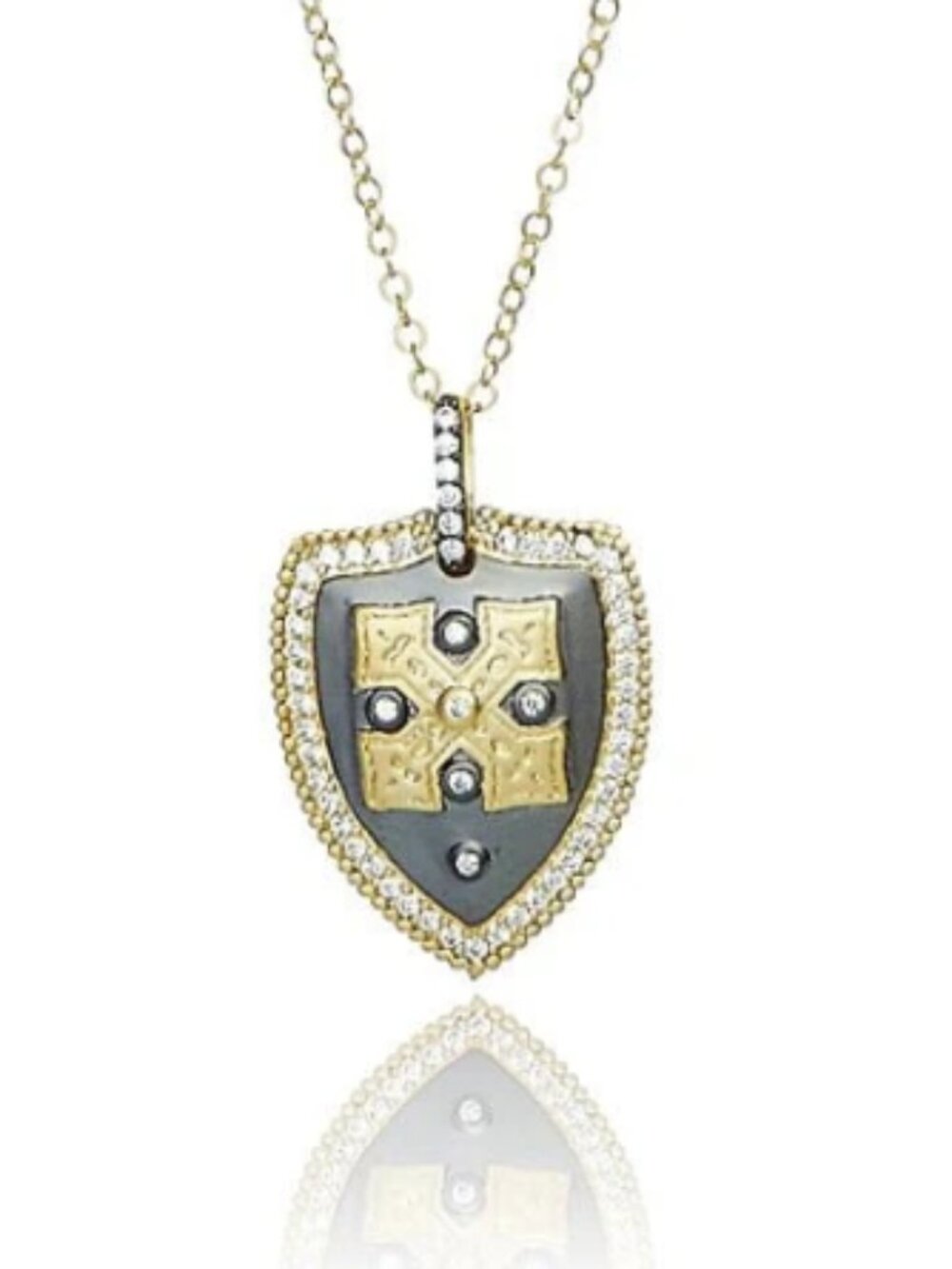 Freida Rothman 16" Shield Pendant Necklace